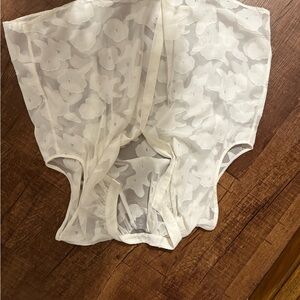 H&M Sheer White Floral Blouse